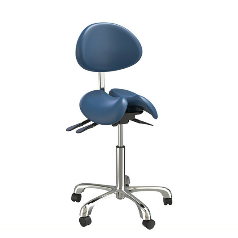Ergonomic Split Seat Saddle Stool with Adjustable Backrest Support for Clinic Hospital Pharmacy Medical Beauty Lab Home Office