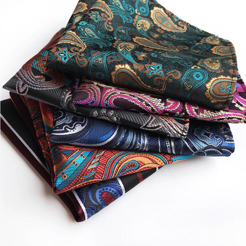 GUSLESON-pañuelos de seda con estampado de puntos para hombre, pañuelos de negocios informales con bolsillos cuadrados, pañuelos de boda, accesorios de regalo