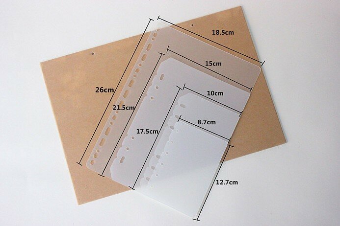 Divisor y deflector de hojas sueltas, accesorio Universal para cuaderno, transparente, mate, PP, A5, A6, A7, B5, A4