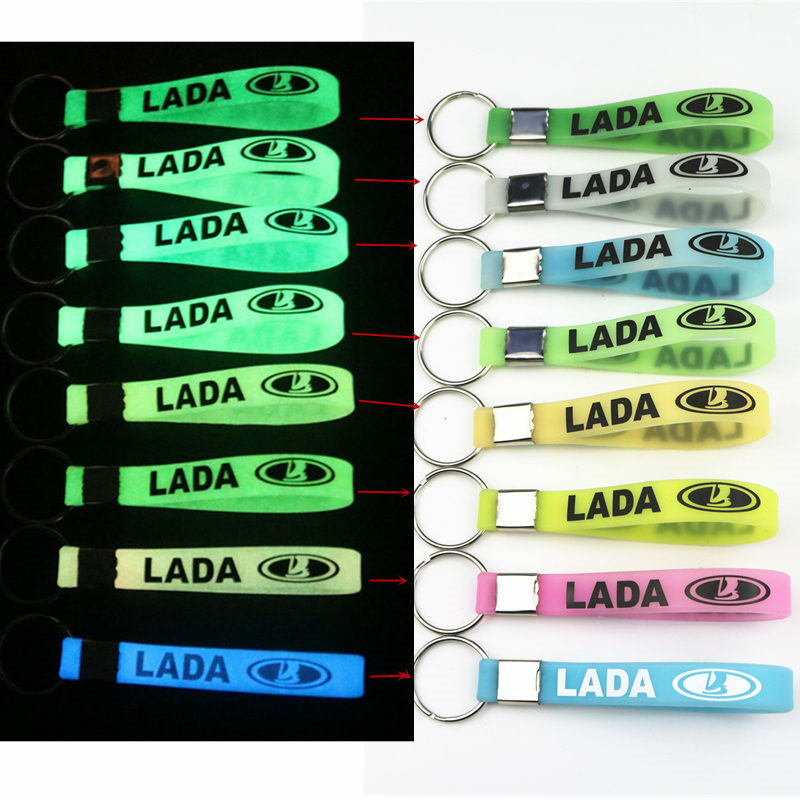 Car Styling Luminous Silicone Car Keychain Key Chains Rings Car Logo for Lada Niva Kalina Priora Granta Largus Vaz Samara