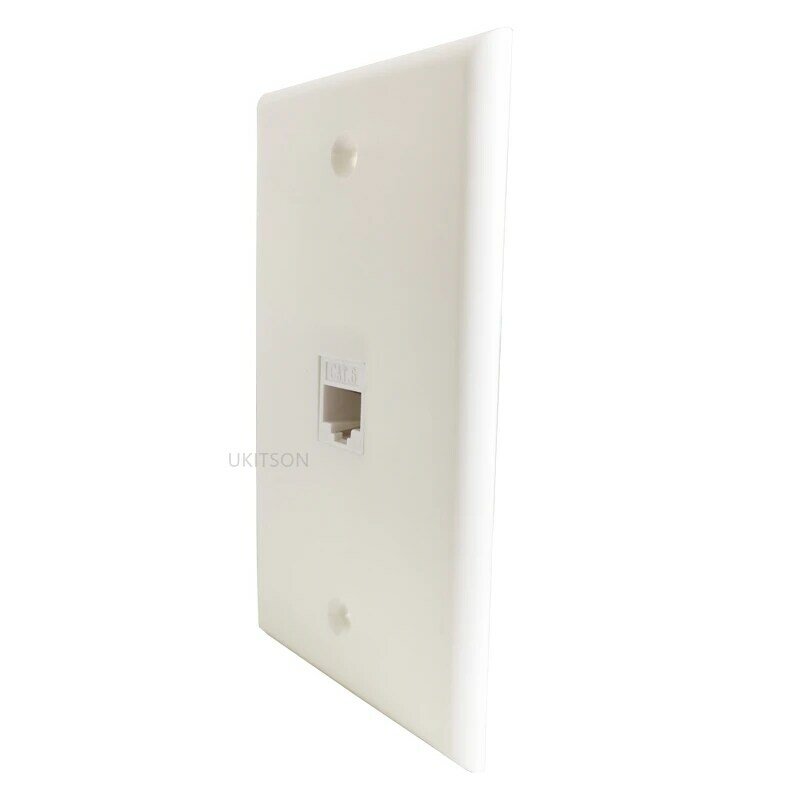 Placa de parede para pedra de chave cat6, 1 porta, placa fêmea para fêmea, tomada lan em branco, para internet, cabo, placa facial dos eua