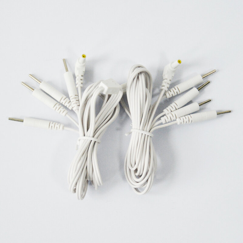 2 Pieces Replacement Jack DC Head 2.35mm Electrode Lead Wires Connector Cables Connect Physiotherapy Machine or TENS 7000 Unit