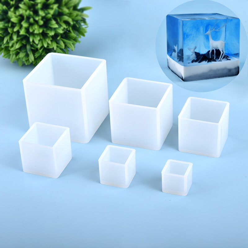 Cuboid Cube żywica formy przezroczysta żywica epoksydowa silikonowe formy DIY biżuteria wisiorek taca formy kwadratowe prostokątne akcesoria odlewnicze