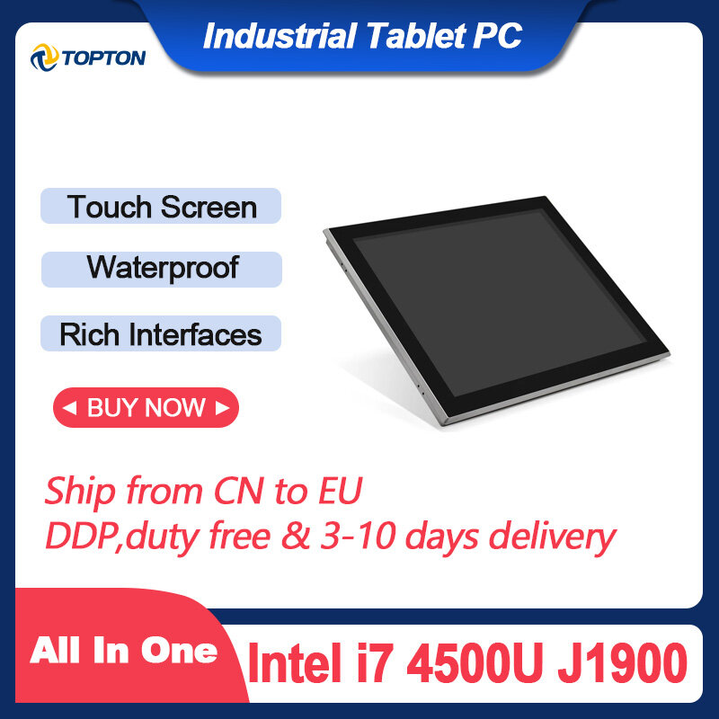 Tableta Industrial sin ventilador de 10/15/17/21, 5 pulgadas, Intel i7 4500U J1900, todo en uno, Ordenador de Metal, pantalla táctil sensible al IP65, Win10