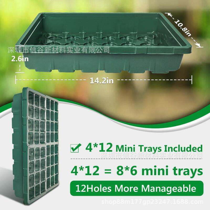24 Cells Seedling Starter Tray Extra Strength Seed Germination Plant Flower Pots Nursery Grow Box Propagation For Garden