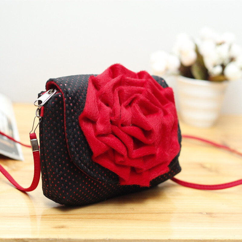 Gilrs fleur sac de messager mignon dessin animé enfants petit porte-monnaie sacs à main mode sac à bandoulière sac à main enfant Mini 3D rabat Floral