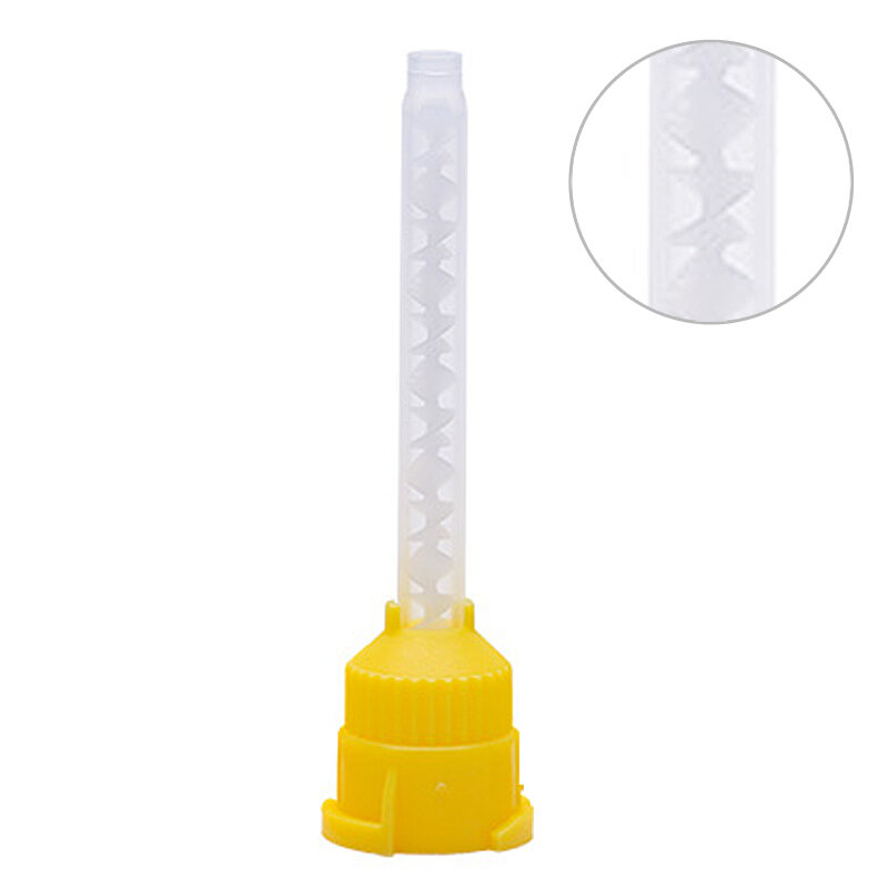 50 pz 1:1 materiali dentali odontoiatria pistola in gomma siliconica trasporto testa di miscelazione 4.2 Mm testa di miscelazione in gomma siliconica usa e getta
