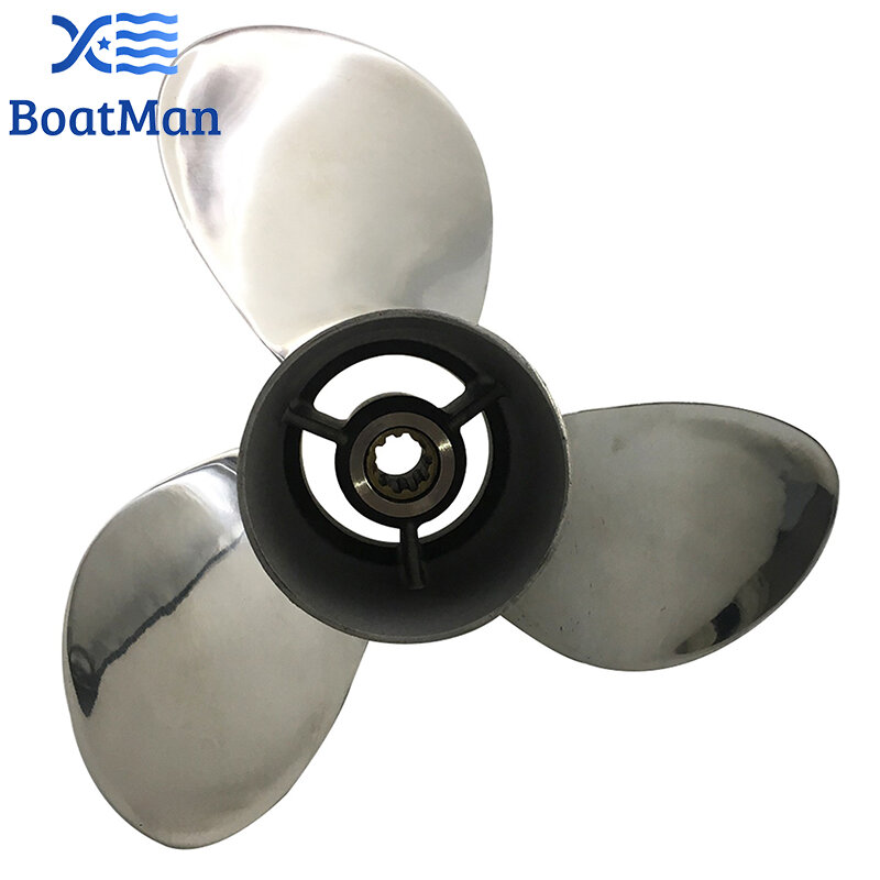 Outboard Propeller 10 1/4x12 For Suzuki Engine 20HP 25HP 30HP Stainless Steel 10 Tooth splines Outlet Boat Parts 99105-00600-12P