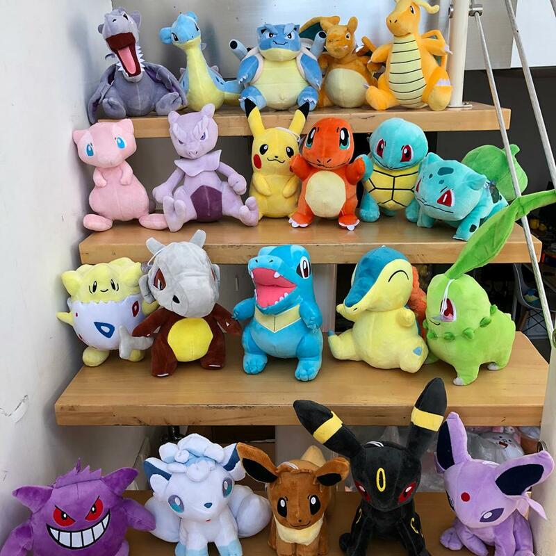 Pikachu Charmander Eevee Squirtle Snorlax Plush Toy Cute Anime Cartoon Stuffed toy For Children baby birthday Peluche Gift