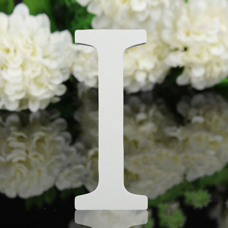 크리에이티브 두꺼운 나무 화이트 글자 알파벳 웨딩 파티 생일 홈 장식 공예 예술 개인 이름 디자인, 흰색 글자