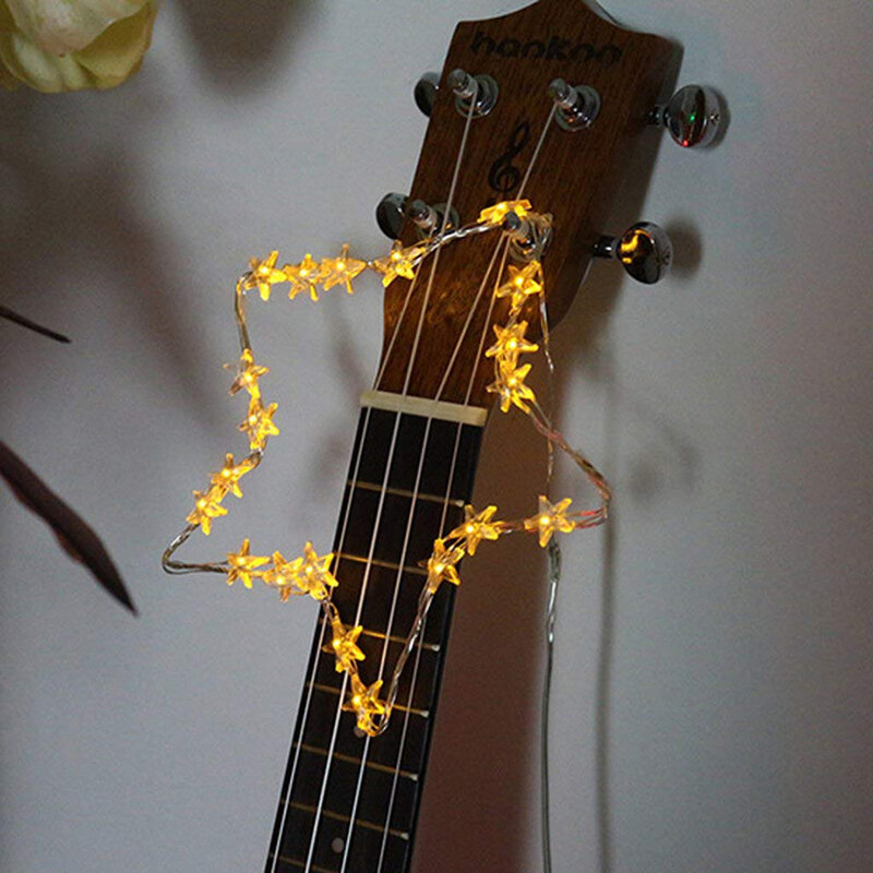 Luci a forma di stella a LED 2M/3M a batteria luci a filo di rame scintillio luci per decorazioni natalizie