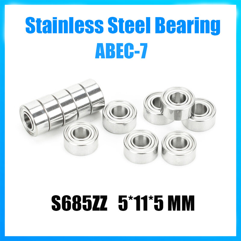 S685ZZ Bearing 5*11*5 mm 5Pcs ABEC-7 440C Roller Stainless Steel S685Z S685 Z ZZ Ball Bearings