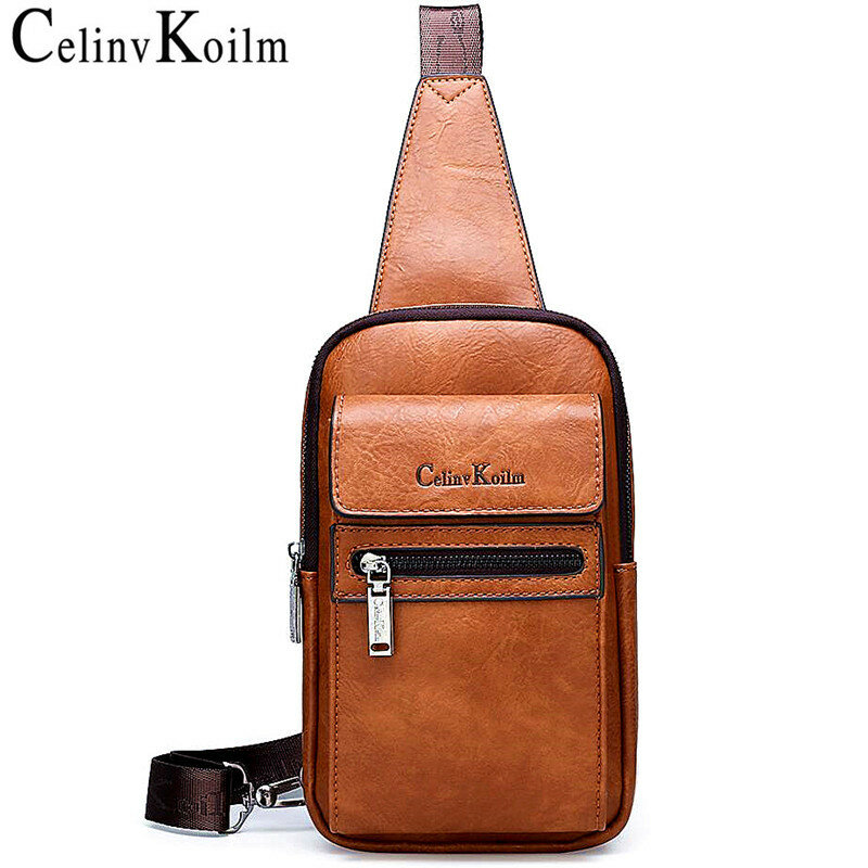 CELINV-高品質のメンズチェストバッグ,大きな革のスリットバッグ,若者向けのブランド,ユニセックス