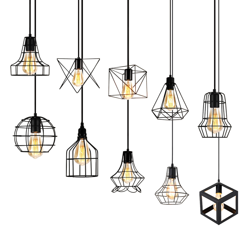 LED Pendant Light Nordic Retro Originality Hanging Lamp Industrial Wind Loft Restaurant Kitchen Iron Art Lighting Fixtures