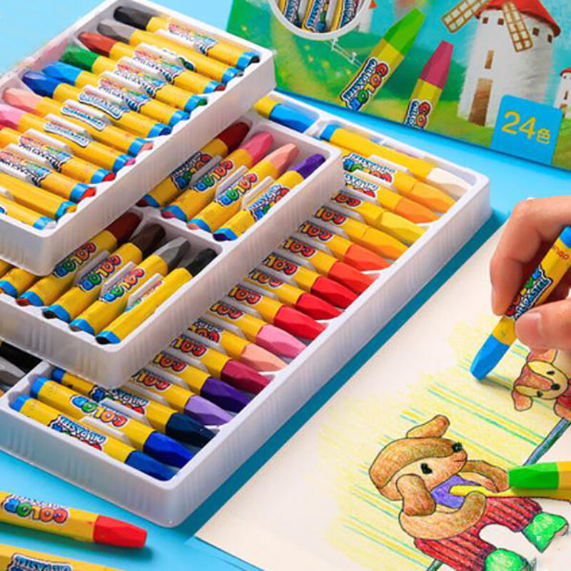Juego de lápices de colores Pastel para niños, 12/18/24/36 colores, lápiz de grafiti de colores, lápiz de papelería de dibujo lindo, 1 Juego