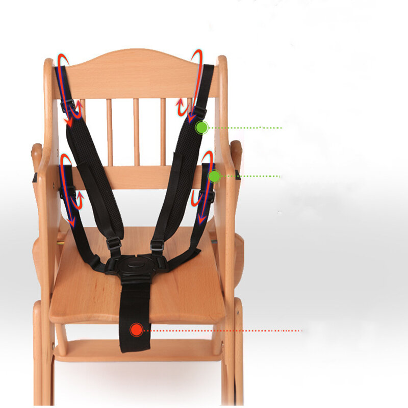 Imbracatura a 5 punti cinture di sicurezza in Nylon cinture di sicurezza gancio rotante a 360 gradi cinture di sicurezza per bambini passeggino seggiolone nero