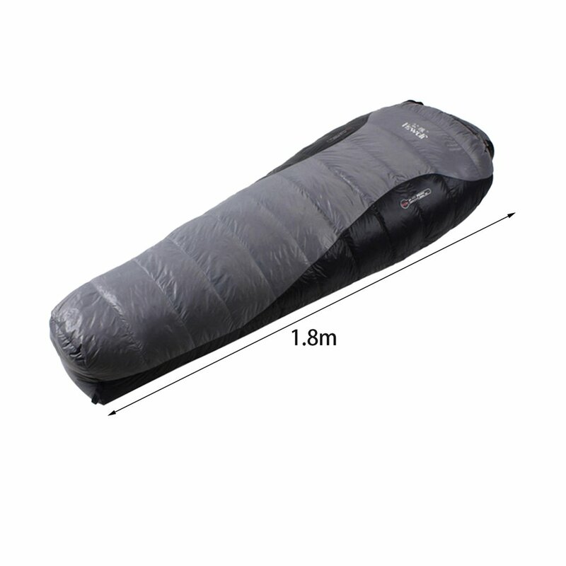 Otoño Invierno impermeable cálido momia sacos de dormir deporte senderismo exterior Camping Ultra ligero pato grueso abajo adulto