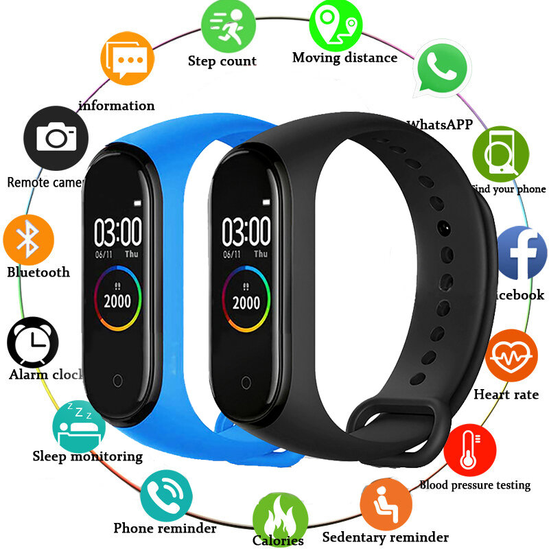 Health Wristband Smart Band 4 Fitness Tracker Heart Rate Blood Pressure Monitor Smartband for  huaiwei android ios 2020