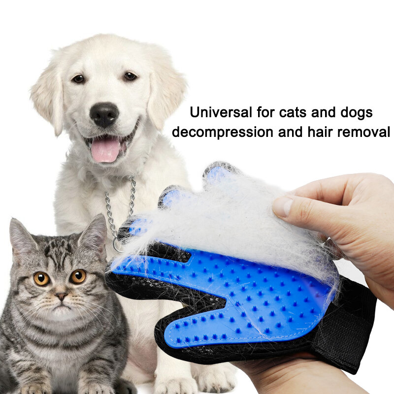 Luvas para escovar cães e gatos, luva de massagem para remoção de pelos de cachorro