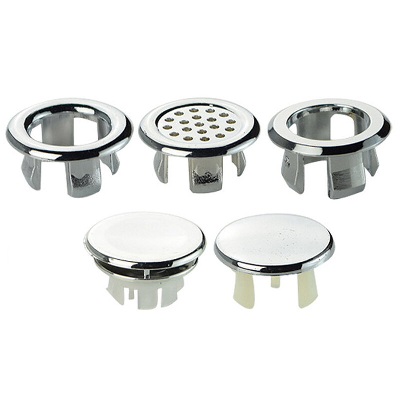 Bathroom Basin Spare Replacement 22mm-24mm Round Hole Round Overflow Cover Trim Mesh Ring Wash Basin Overflow Bathtub Accessory