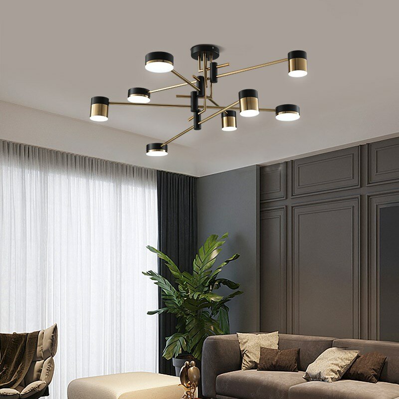 Artpad LED Kronleuchter Beleuchtung Moderne Wohnzimmer Küche Dekoration Indoor Metall Leuchten 4/6/8 Köpfe 3 Farbe Dimmbare