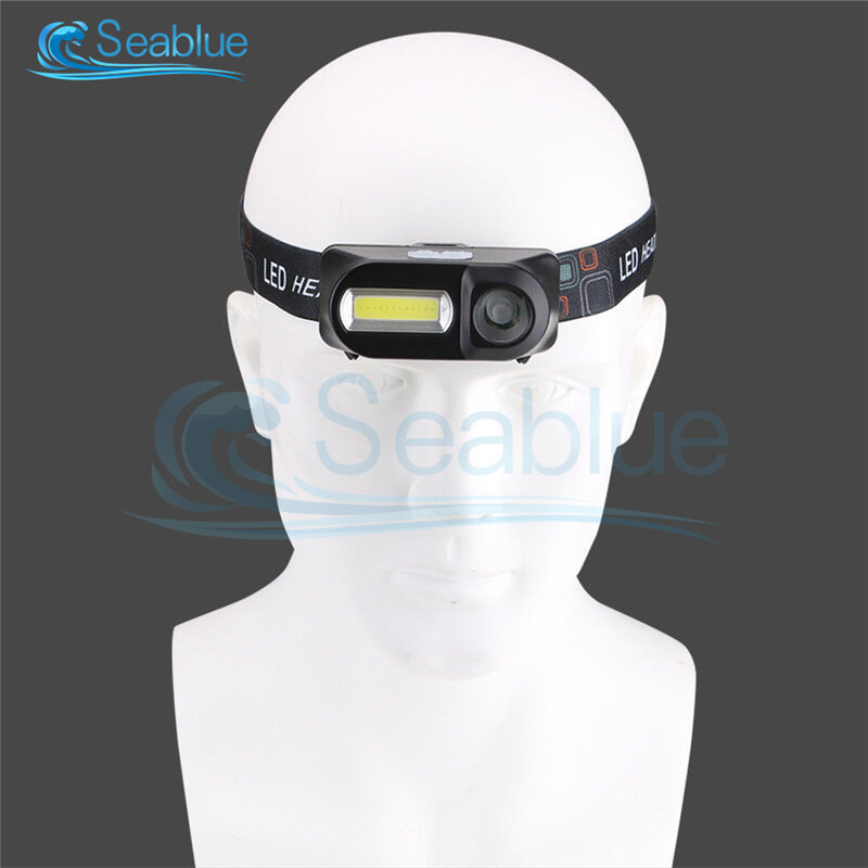 Portable Mini COB LED Headlamp USB Rechargeable Camping Head Lamp Fishing Headlight Flashlight Torch Emergency Light