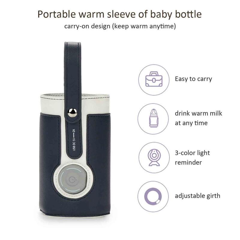 Smart Melk Flessenwarmer Baby Fles Koeltas Usb Travel Melk Voedsel Verwarming Thermostaat Draagbare Flessenwarmer Fles Zak