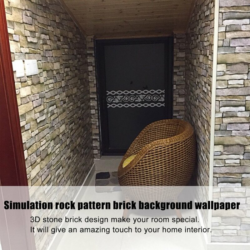 Kertas Dinding Batu Bata 3D Kertas Dinding Seni Stiker Dinding PVC Dapat Dilepas untuk Kamar Tidur Ruang Tamu Latar Belakang Stiker Dekorasi Rumah