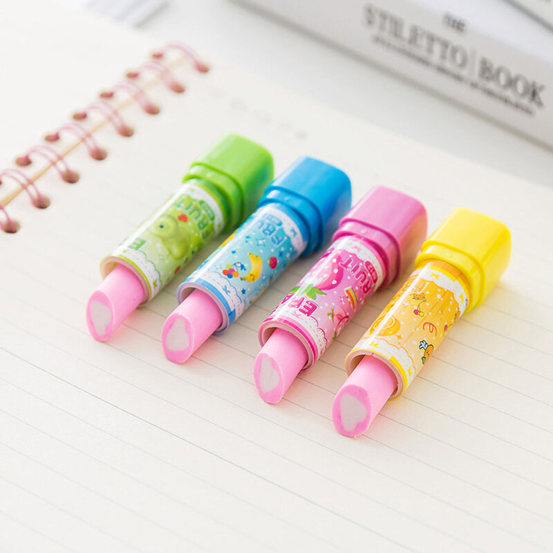 1PC kreatywny owocowy wzór szminka kształt gumka studenci papiernicze szkolne materiały biurowe kolor losowo