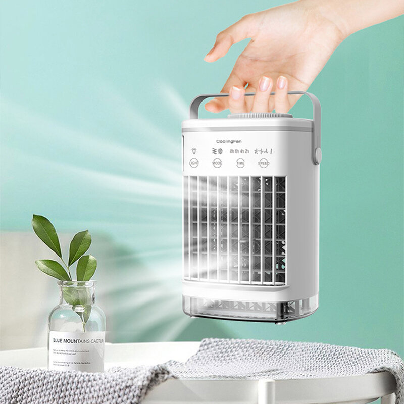 Ventilador de aire acondicionado CF-006, Enfriador de aire sin hojas de escritorio USB, torre de humidificación para el hogar, ventilador de pulverización