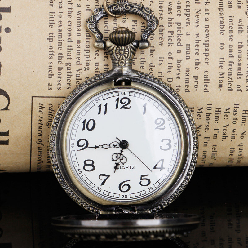 Vintage Gravado Padrão Quartz Pocket Watch Colar Pingente Mulheres Homens Presentes reloj de bolsillo