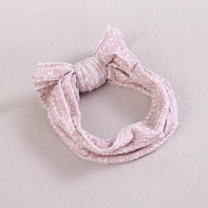 Baby Bow Headband Printed Cable Knit Nylon Headbands Girl Hair Bands for Children Turban Head Wrap Kid Hair Accessories F0029