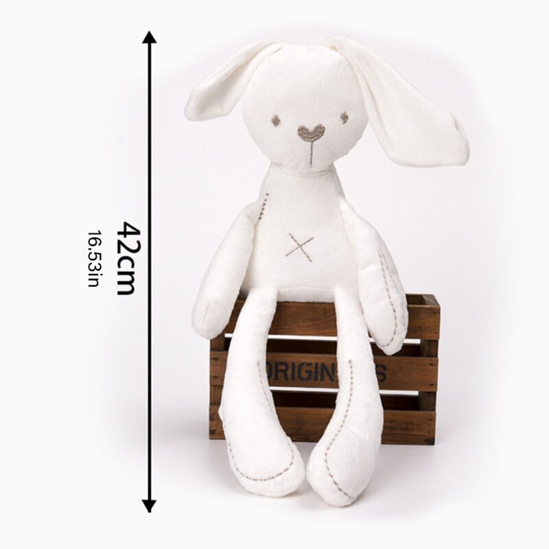 محشوة الحيوانات الأرنب لينة تكبب الأرنب الطفل النوم القطن ألعاب أرانب تشايلدز أول الأرنب دمية القطن الطبيعي الوردي الأبيض G99C