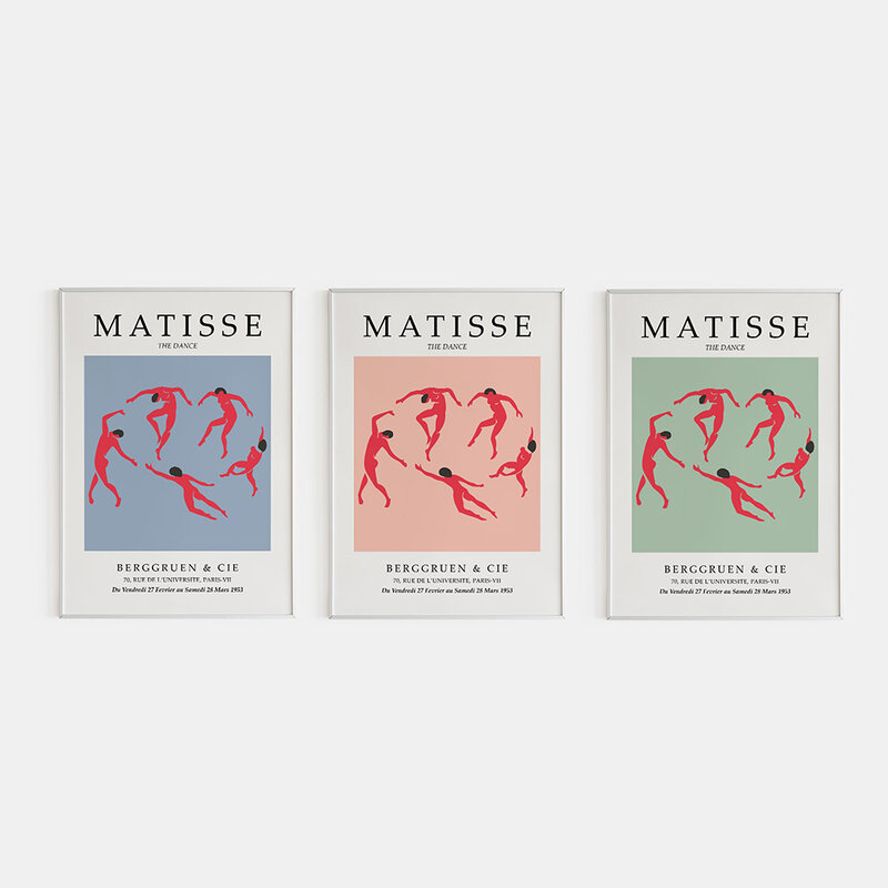 Henri Matisse ภาพวาดนามธรรม Minimalist นิทรรศการ Wall Art ผ้าใบพิมพ์โปสเตอร์ Vintage Beige ภาพผนังสำหรับห้องนั่งเล่น