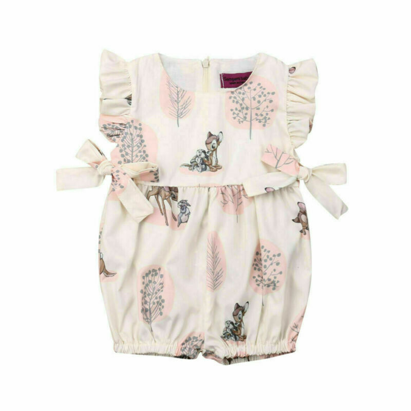 Модный комбинезон с рисунком оленя для новорожденных девочек, спортивный костюм одежда, костюм, пляжный костюм