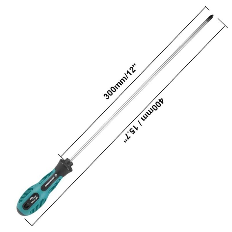 Penggong 2 Stuks 12 Inch Lange Sleuf En Phillips Schroevendraaier Set Magnetische Schroevendraaier Met Rubberen Handvat Cnim Hot