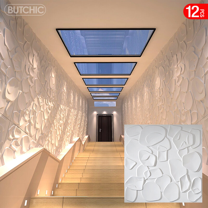 12 шт., 50x50 см, 3D настенная панель, геометрические 3D наклейки на стену, Настенные обои, ромбовидный дизайн, декоративная плитка, 3d форма, настенная плитка в эстетике 90-х комнат