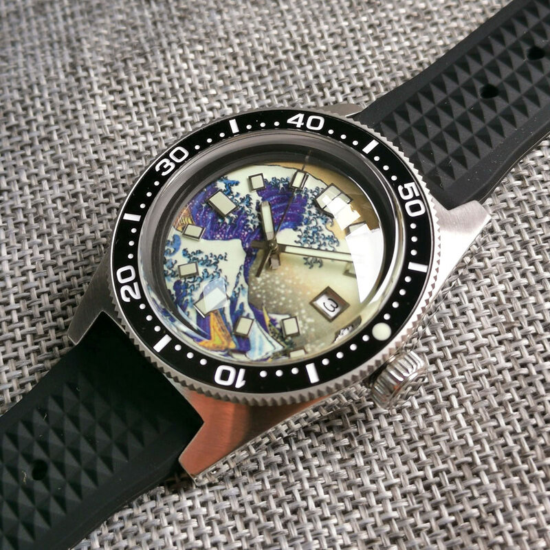 41mm 62MAS Tandorio Automatic AR Domed Sapphire Glass Luminous NH35A PT5000 Movement 300m Diving Men's Wristwatch Rubber Strap