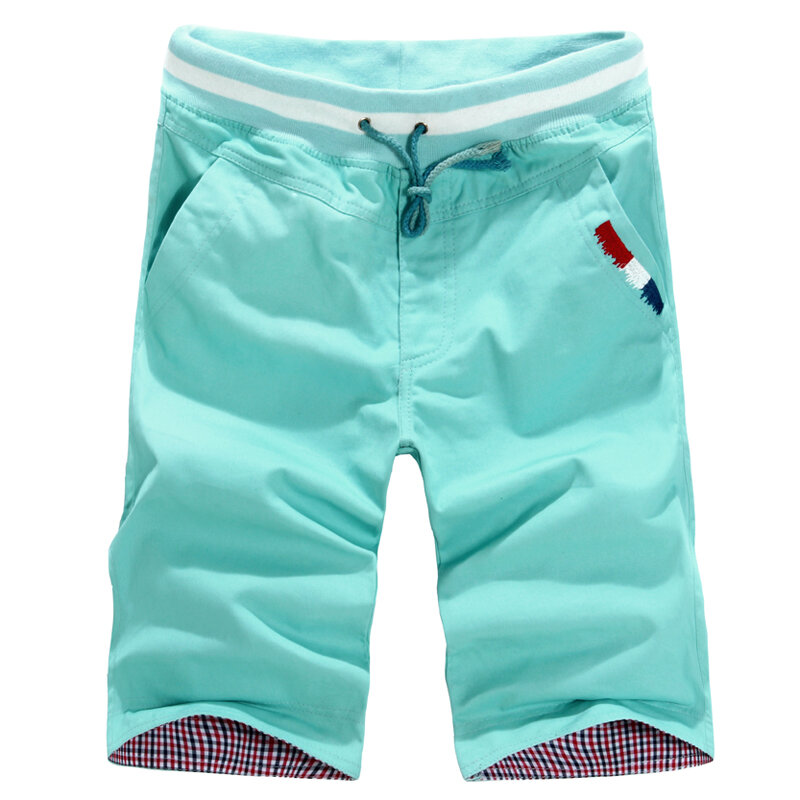 Pantalones cortos de algodón para hombre, Shorts de playa de color puro, estilo veraniego, a la moda, novedad de 2024