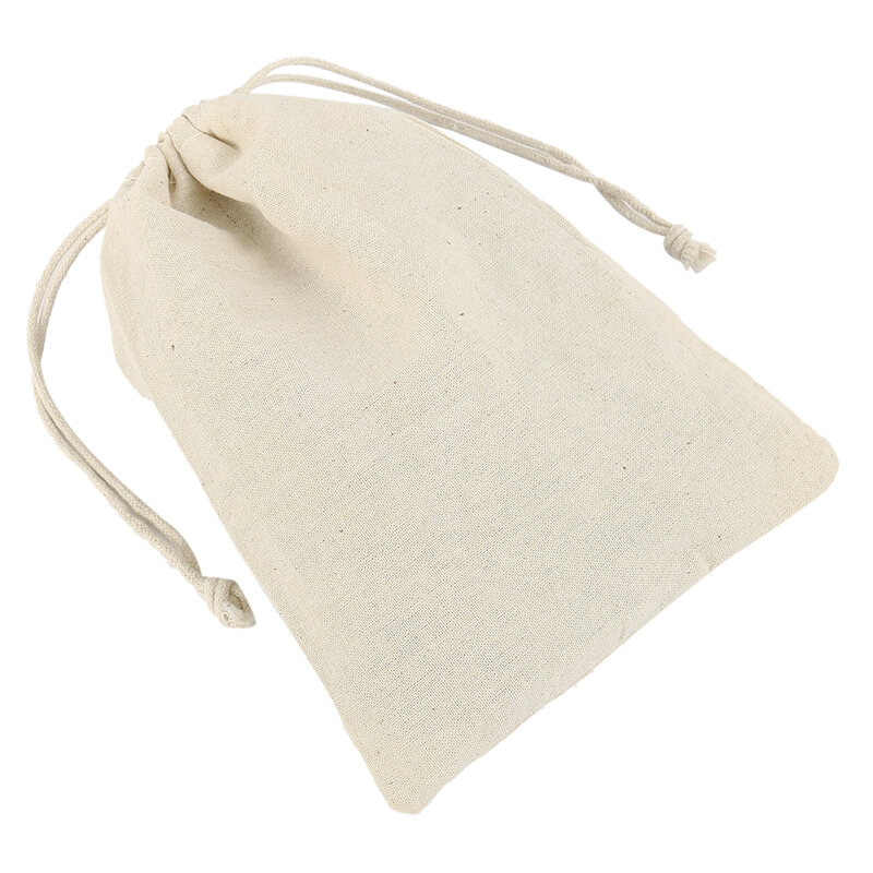 10 Uds./lote bolsa de algodón con cordón bolsa de almacenamiento doméstica reutilizable bolsa de compras de lino bolsa de viaje de monedas bolsa de regalo de Navidad
