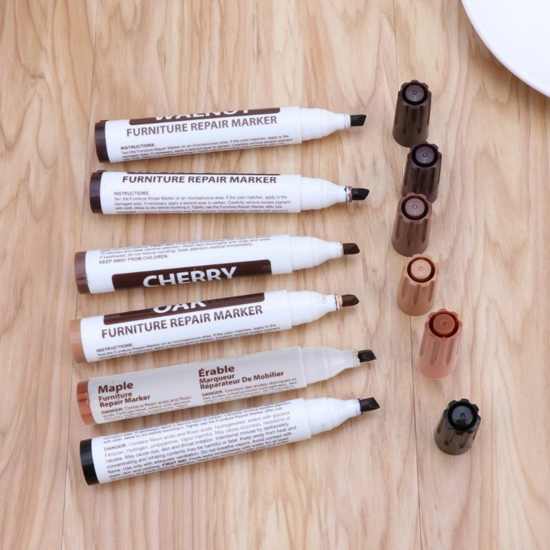 Improved Colors Furniture Marker Upgrade Wood Repair Tool Pen Wax Sticks for Floor and Furniture Scratch Fix Easy to Use