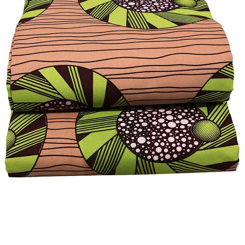 2019 новые модные поступления, африканская восковая Зеленая Круглая ткань с принтом, зеленая африканская ткань, 6 ярдов