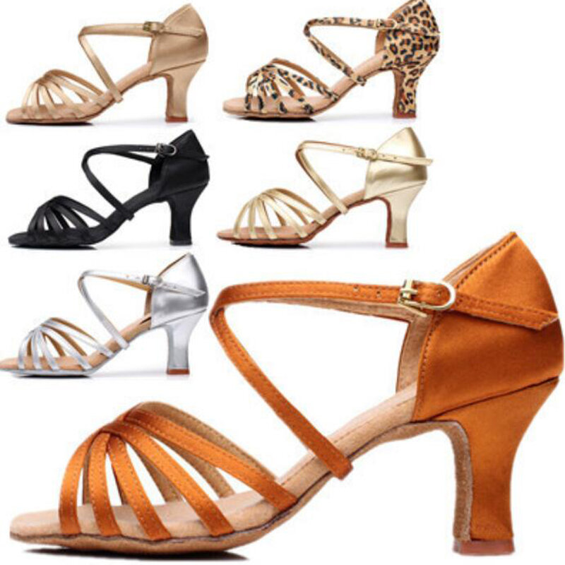 Sapatos de Dança Latina para Mulheres, Sapatilhas Meninas, Salão Jazz, Sapatos de Dança Salsa, Senhoras, 7 Cores, Cerca de 5cm, 7cm, A01D