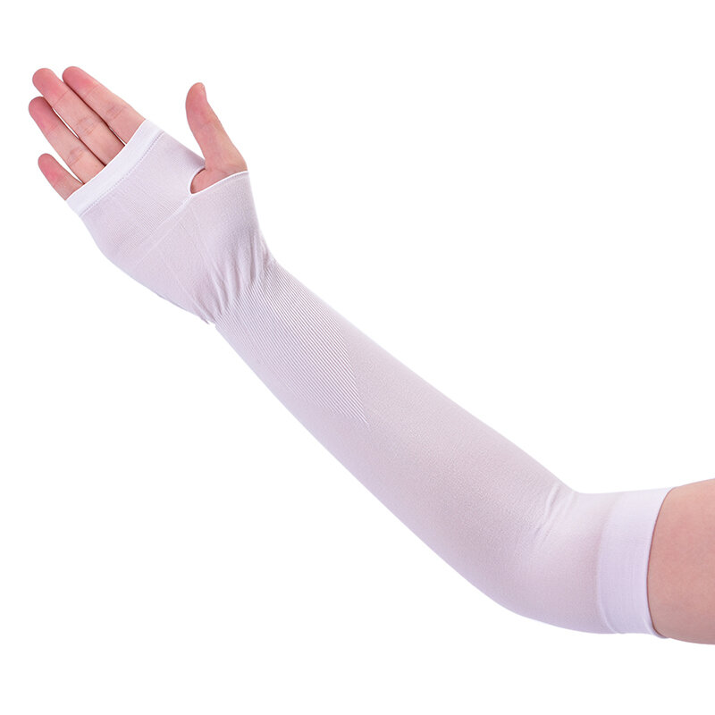1pair Ice Fabric Arm Sleeves Running Cycling Driving Reflective Sunscreen Cover Warmers Summer Sports UV Protection