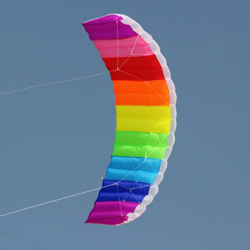 1.4/2/2.7m Rainbow podwójna linia Kitesurfing Stunt spadochron miękki latawiec z parafolii Surfing Kite Sport latawiec duży odkryty plaża latawiec