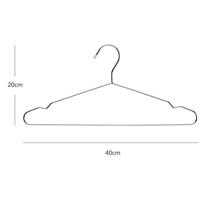 Kleiderbügel Edelstahl 40 cm 20Pcs Kleiderbügel für Kleidung Standard Kerb Kleiderbügel Platzsparende