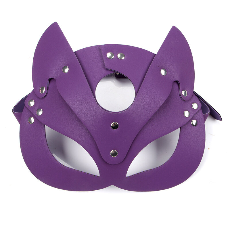 Máscara de zorro Sexy para mujer, máscara sexual de cuero PU, accesorios exóticos para fiesta de Halloween, Roleplay, media cara de gato