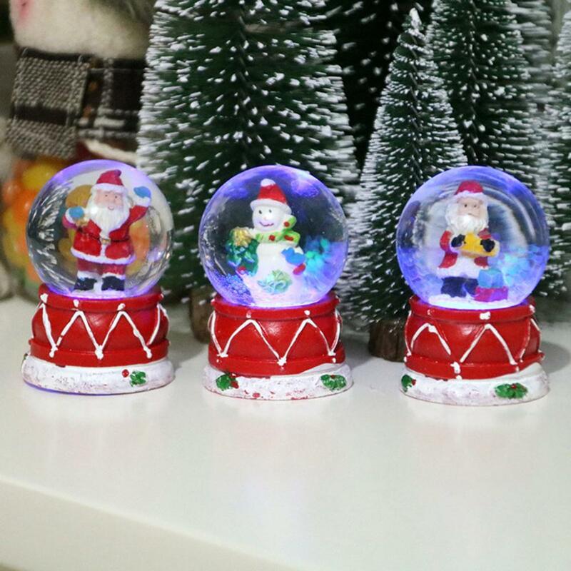 Sfera di cristallo Mini Snow Globe Display decorazioni natalizie albero di natale decorativo babbo natale pupazzo di neve palla di vetro ornamento
