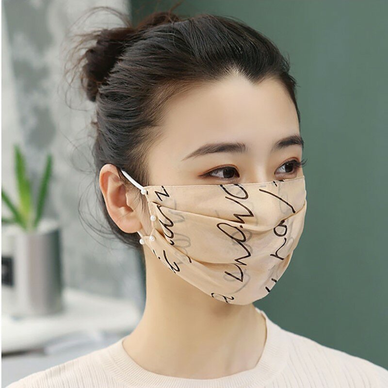 Máscara de seda 2020 Protección Solar Femenina sección delgada transpirable doble máscara de seda