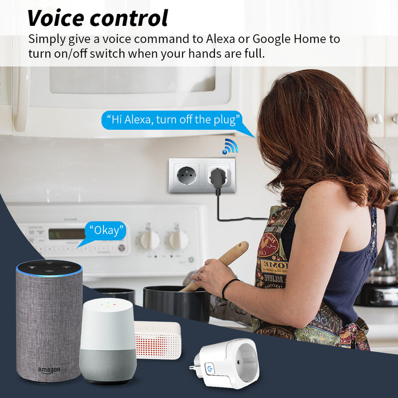 Apple HomeKit i CozyLife Wi-Fi Smart Outlet 15A Siri Voice Alexa Google Home Alice Home asystent wyłącznik czasowy